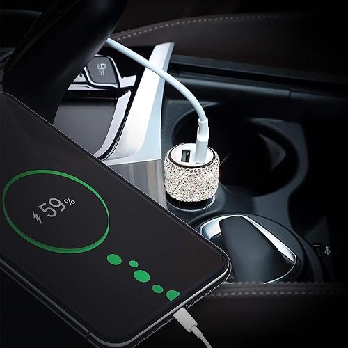 Miniatura 7 de Cargador de coche USB dual, cargador de coche brillante de 5 V2.4 A, adaptador de coche USB de carga rápida de doble puerto, compatible con todos