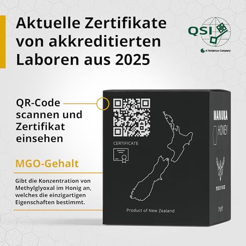 maorika - Manuka Honig 550 MGO + 250g im Glas (lichtundurchlässig, kein Plastik) - laborgeprüft, zertifiziert aus Neuseeland