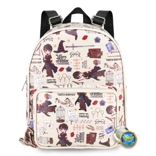 Harry Potter Mini mochila feminina pacote, bolsa de couro vegano
