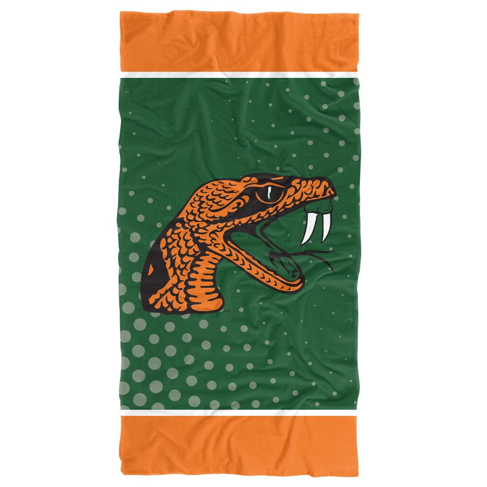 LOGOVISION Florida A&M University Beach Towel/Bath Towel, 30"x60" Logo Dots