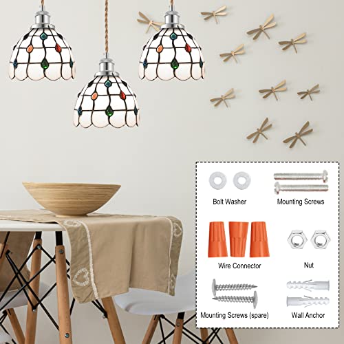 Image of Industrial Mini Pendant Light Kit, E26 Socket Pendant Hanging Light, Hemp Rope Vintage Hanging Pendant Light Cord, Adjustable Pendant Lights Ceiling Mount Kitchen Island Farmhouse