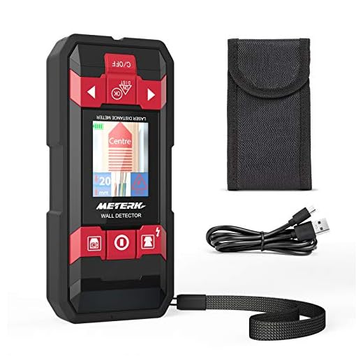 Stud Finder Wall Scanner, Meterk 2 in 1 Stud Sensor Wall Detector & Laser Distance Measure, Wall Detector Edge Center Finding with LCD Display for Wood AC Wire Metal Studs Detection
