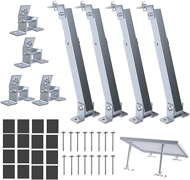 Adjustable Solar Panel Tilt Mount Brackets Stand Support Any Solar Panels for RV, Roof, Boat, Yacht Flat Surface, Camping, Off-Grid Systems2sets