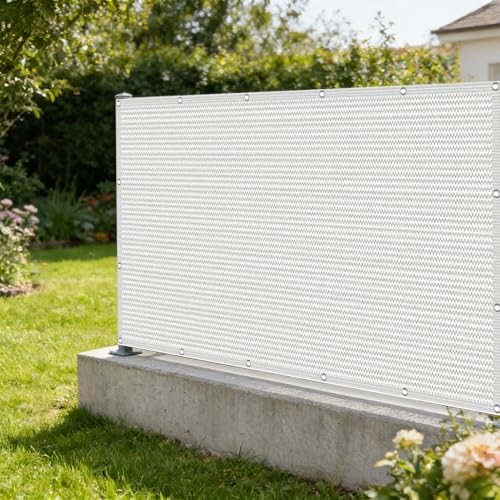 Protection de la vie privée balcon blanc résistant au vent - 2