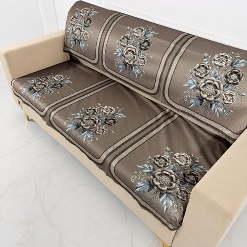 Image of Homerz Premium Waterproof Jasmine Joe Sofa Seat Cover - Floral Printed Sofa Protector | Non-Slip, Washable & Durable Sofa Protector (Mouse, 7 (3+2+2) Seater with Back)