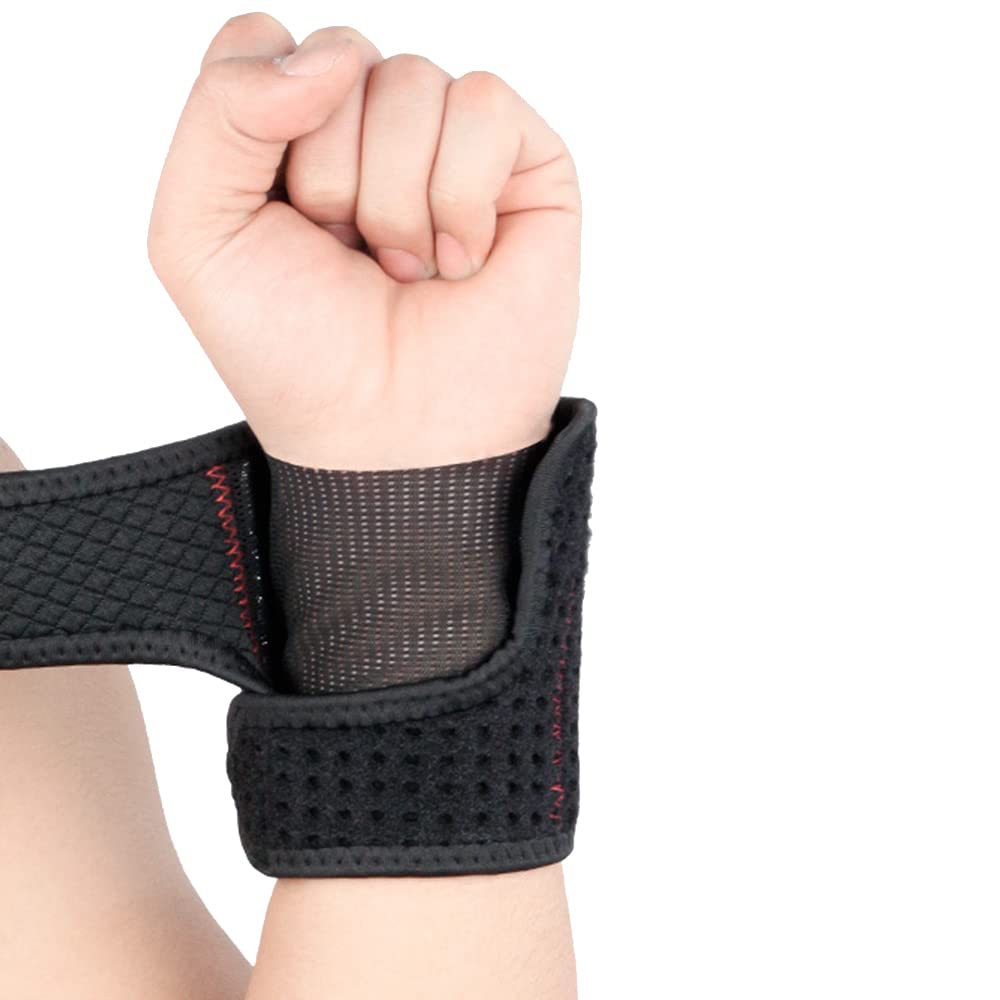 Wrist Brace Aluminum Spring Support Pressure Wrist Protector Basketball Volleyball Fitness Weightlifting Sports Power Strap Protector for Men and Women