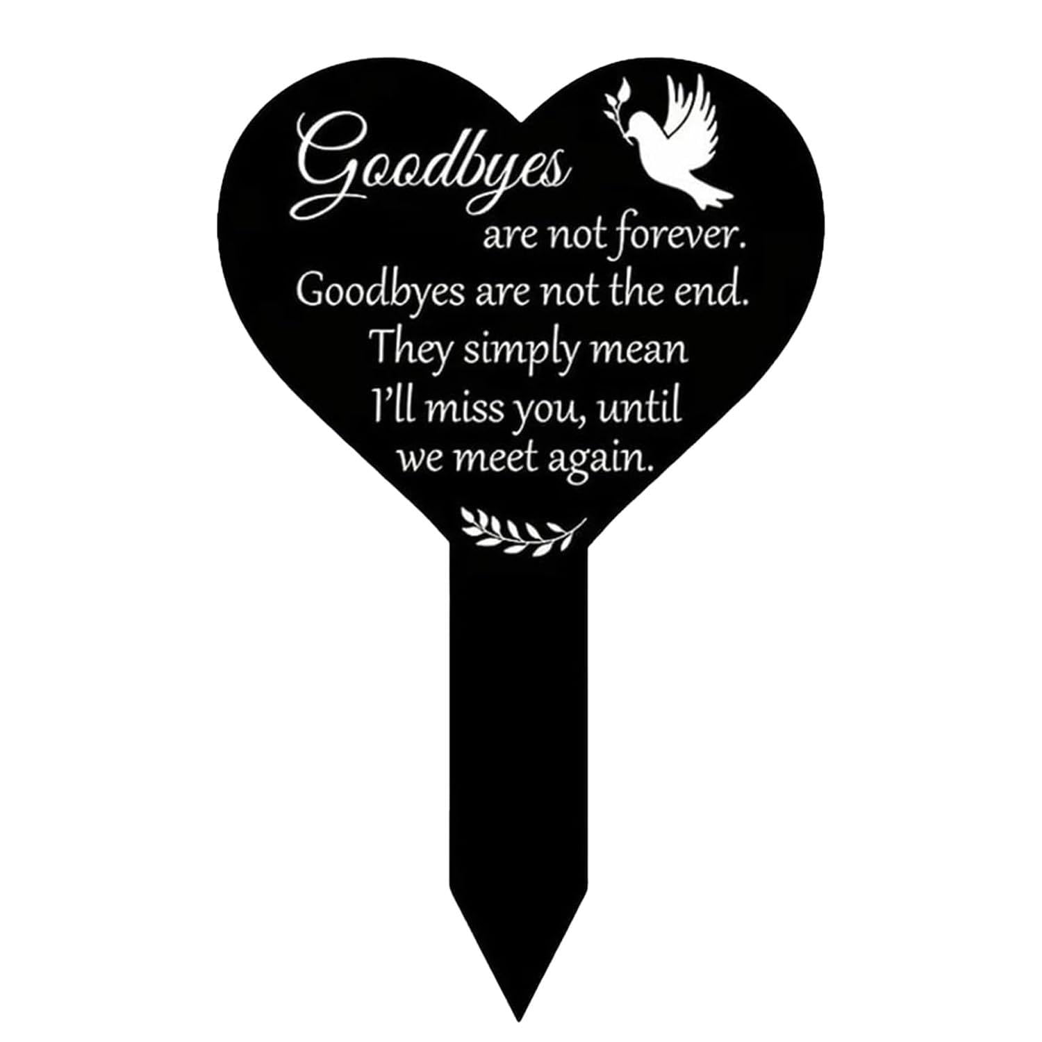 Grave Ornaments Heart Shaped Memorial Plaques for Dad, Waterproof Graveside Ornaments and Memorial Garden Ornaments from Daughter Son to Father or Grandparents, Weather Resistant Resin, Black