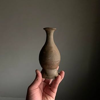 Amazon.co.jp: 喜名知花 焼締台付瓶 徳利 琉球美術 古美術 酒器