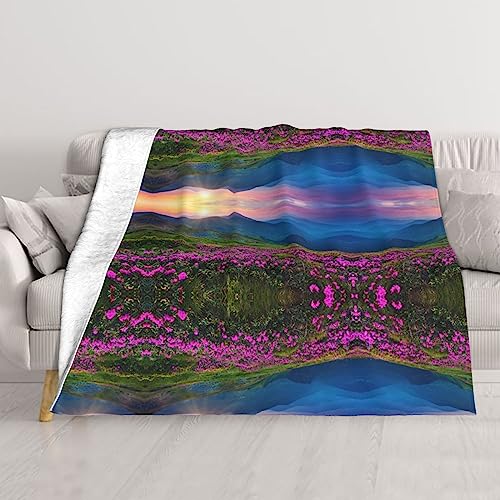 Couverture fleurs violettes plaid de canapé en flanelle douce pour sublimer votre salon - 2
