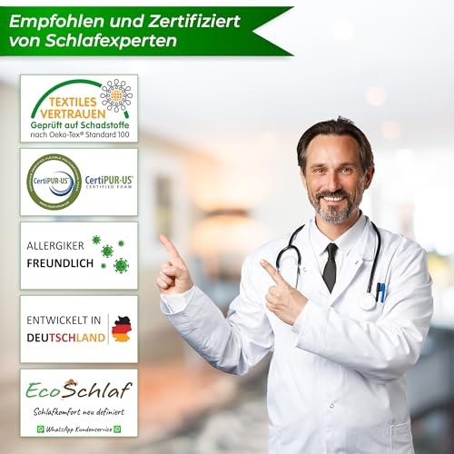 EcoSchlaf® Airflow Kopfkissen – Orthopädisches Kissen – Seitenschläferkissen Nackenkissen aus Memory Foam – Ergonomisches Nackenstützkissen – Nackenschmerzen – Seitenschläfer Pillow – Schlafkissen