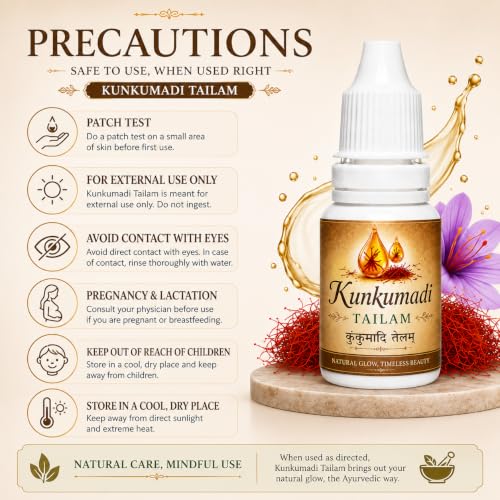 Image of Kunkumadi Tailam Ayurvedic Face Oil, 15ml | Saffron Infused, Skin Brightening, Natural Glow & Radiance, For All Skin Types