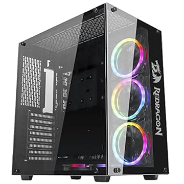 Gabinete Gamer Redragon Wideload Mid Tower Vidro Temperado Preto Sem Fonte Sem Fan - GC-802-1