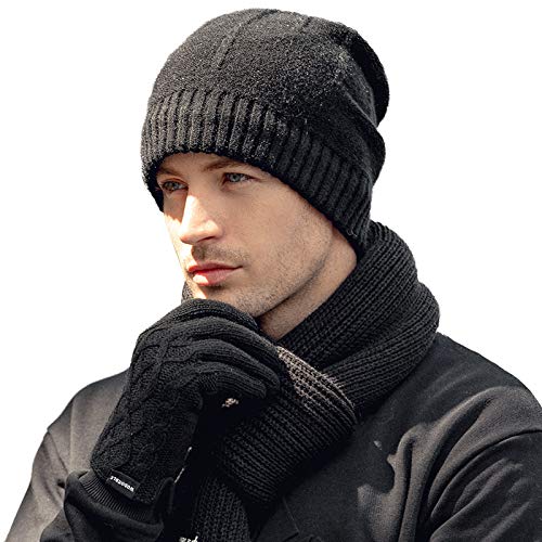 Cappello Lavorato A Maglia Cappello da Uomo in Cashmere Autunno E Inverno da Uomo più Cappello da Uomo Caldo in Maglia Ispessita di Velluto