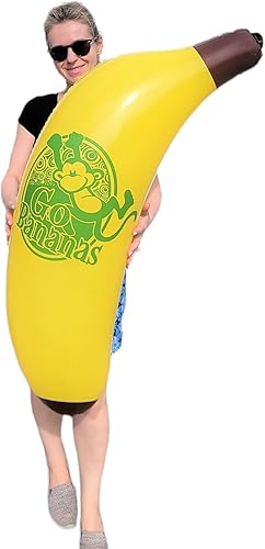 Miniatura 3 de Vinilo inflable de plátano amarillo fresco (44 pulgadas). Fruta segura para inflar. Juguete de piscina. Decoración de fiesta.