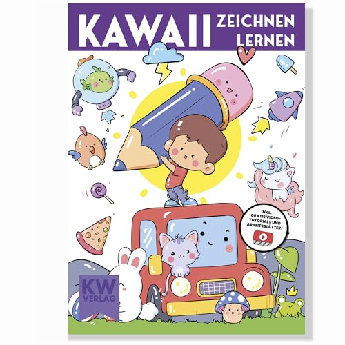 Kawaii zeichnen lernen - über 500 Motive malen lernen: süße Sachen & süße Tiere Zeichenbuch - Kawaii Kinder Malbuch