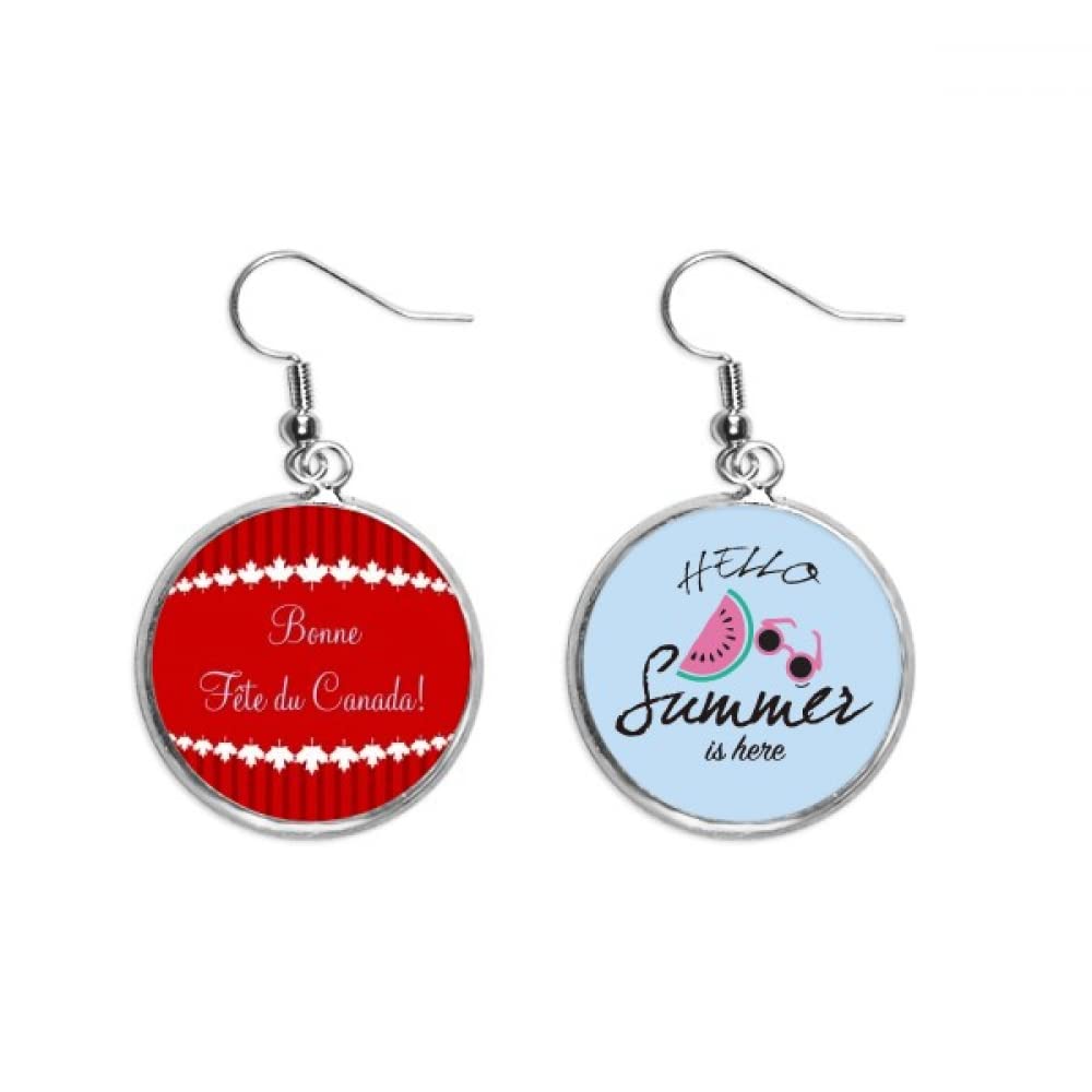 Pendientes de sandía y maple para lóbulo del día de Canadá 5