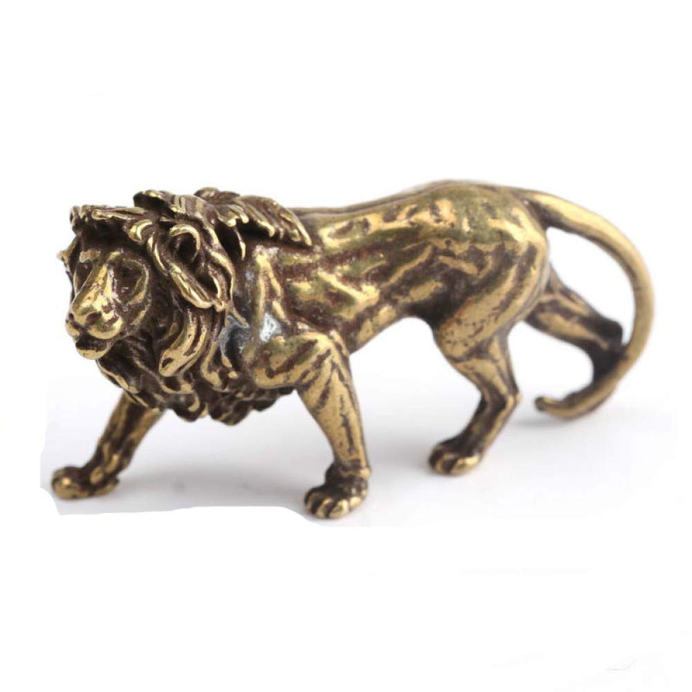 Statue de Lion en laiton pur, une décoration de maison artisanale et élégante