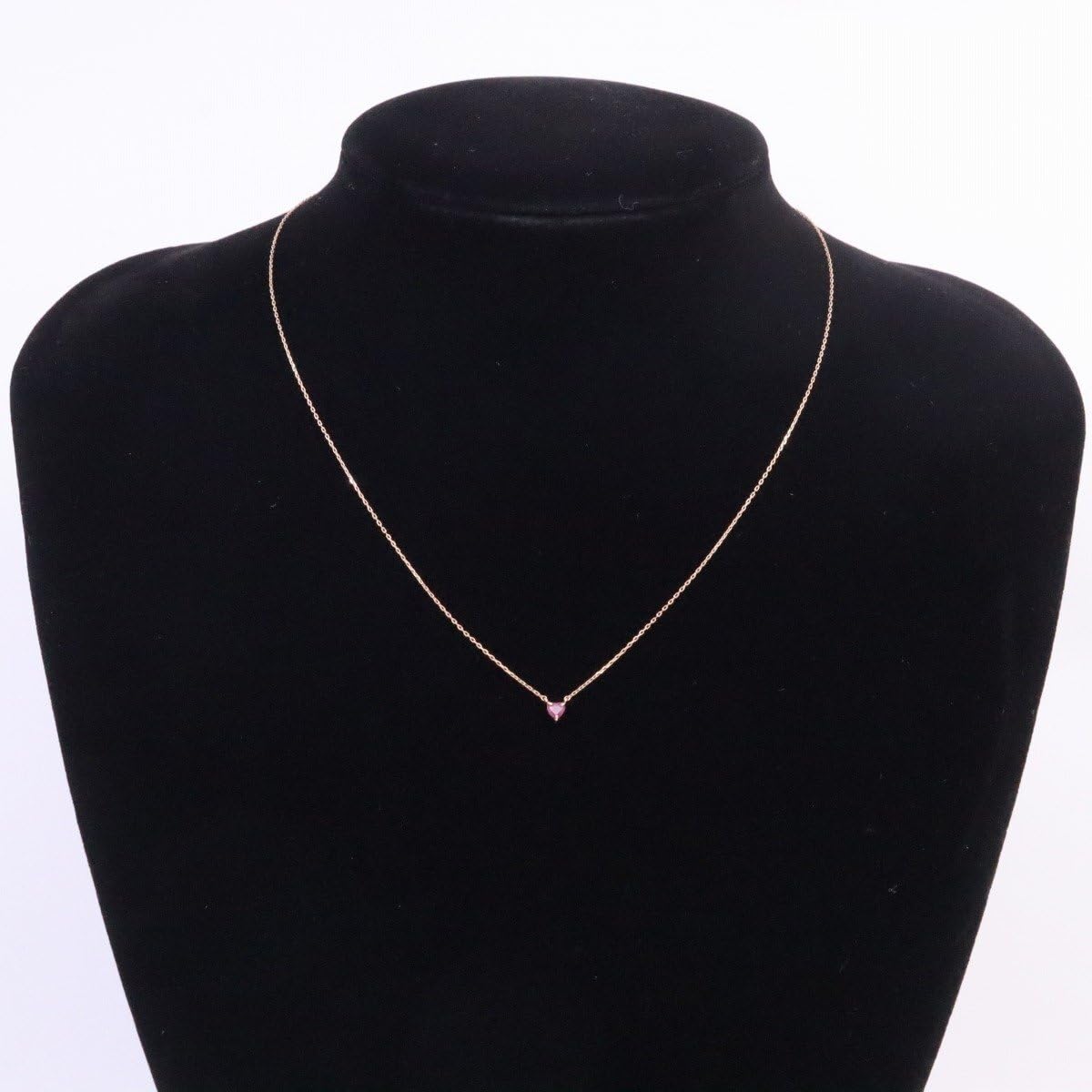 ete K10 PG ハートネックレス Amazon.co.jp: ete エテ ハート ネックレス K10PGルビーいおき