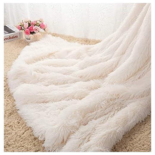 IJNBHU Fluffig lång lurvig filt överkast fuskpäls dubbelsidig mysig överkast för säng soffa, 4,5 cm PV lång plysch, 130 x 160 cm, grå