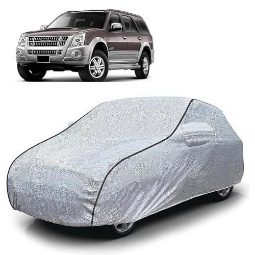 Image of Sulfar 100% Waterproof Car Body Cover Compatible with Mirror for Isuzu MU7 (Triple Stitched, Full Bottom Elastic, Magic Silver with Black Piping)