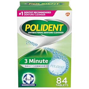 Amazon.com : Polident 3 Minute Denture Cleanser Tablets - 84 Count ...