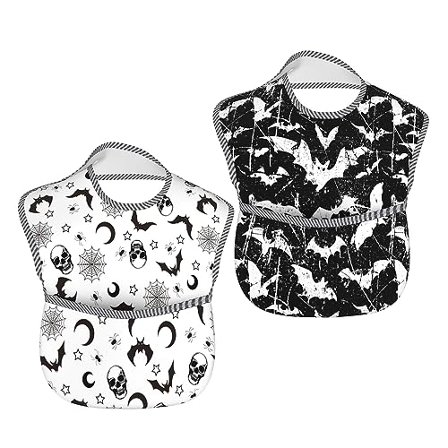 Bibs Cute Baby Stuff 2Packs for 6-24 Months Waterproof Washable Fabric2