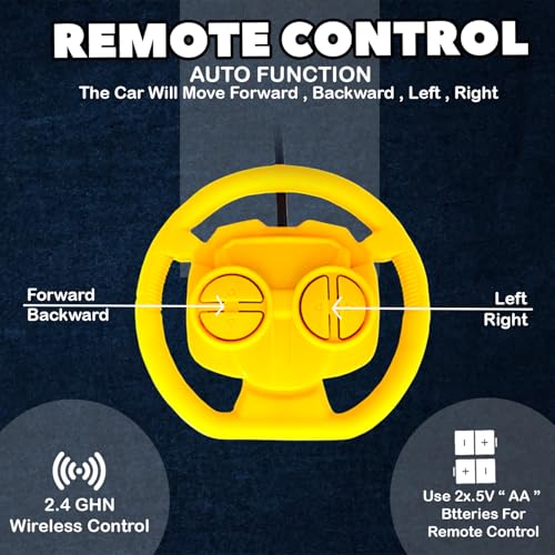 Image of Remote Control Stunt Car for Kids, 360 Spins RC Off-Road Monster Truck, 4WD Rock Crawler Vehicle with LED Lights, Rechargeable Battery, Shockproof Design (Yellow, 9802)