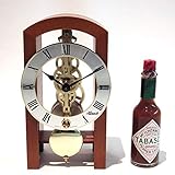 Hermle Table Clock, Wood, Cherry Brown, 18cm x 9cm x 11cm - Image 6