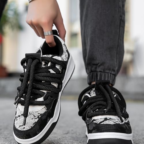 Fashion Leather Lace-Up Chunky Sneakers for Men Lightweight Platform Walking Running Driving Casual Sport Shoes2