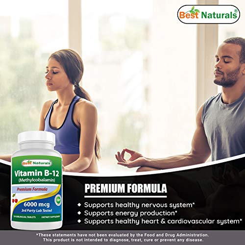 Best Naturals Melatonin 5 Mg & Vitamin B12 6000 Mcg #TOP5