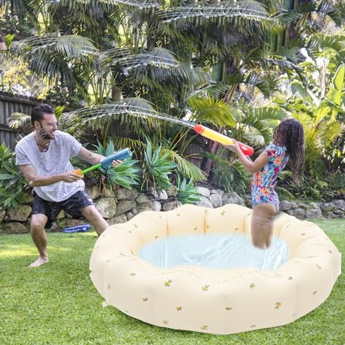 Planschbecken Baby,Runder Aufblasbarer Kinderpool,90cm Planschbecken Klein,Planschbecken für Kinder,Mini Planschbecken,Planschbecken,für Hinterhof,Garten,Balkon.