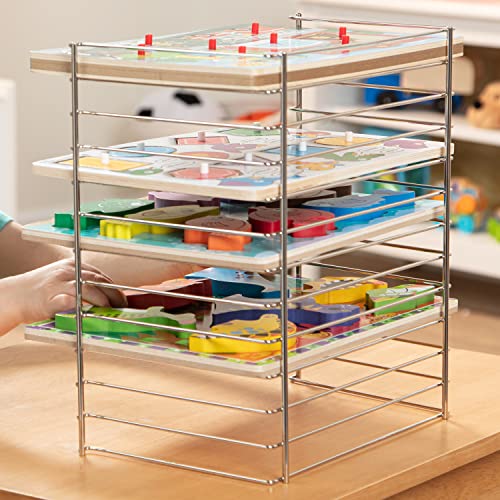 Melissa & Doug 1042 Multi-Fit Metal Wire Puzzle Rack 12 Inches Wide And 0.75 Inches Deep - Puzzle Holder Rack Storage Organizer thumb #6