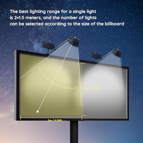 Image of Solar Sign Light, 420 LEDs 2600 Lumen Billboard Light, Sign Lighting Waterproof Commercial Sign Lights for Large Signboard, Real Estate Signs