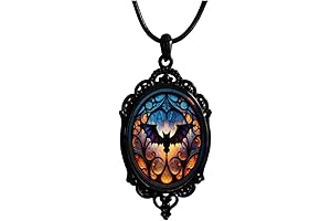 Elegant Gothic Bat Glass Pendant Necklace: Unveil Your Inner Mystic