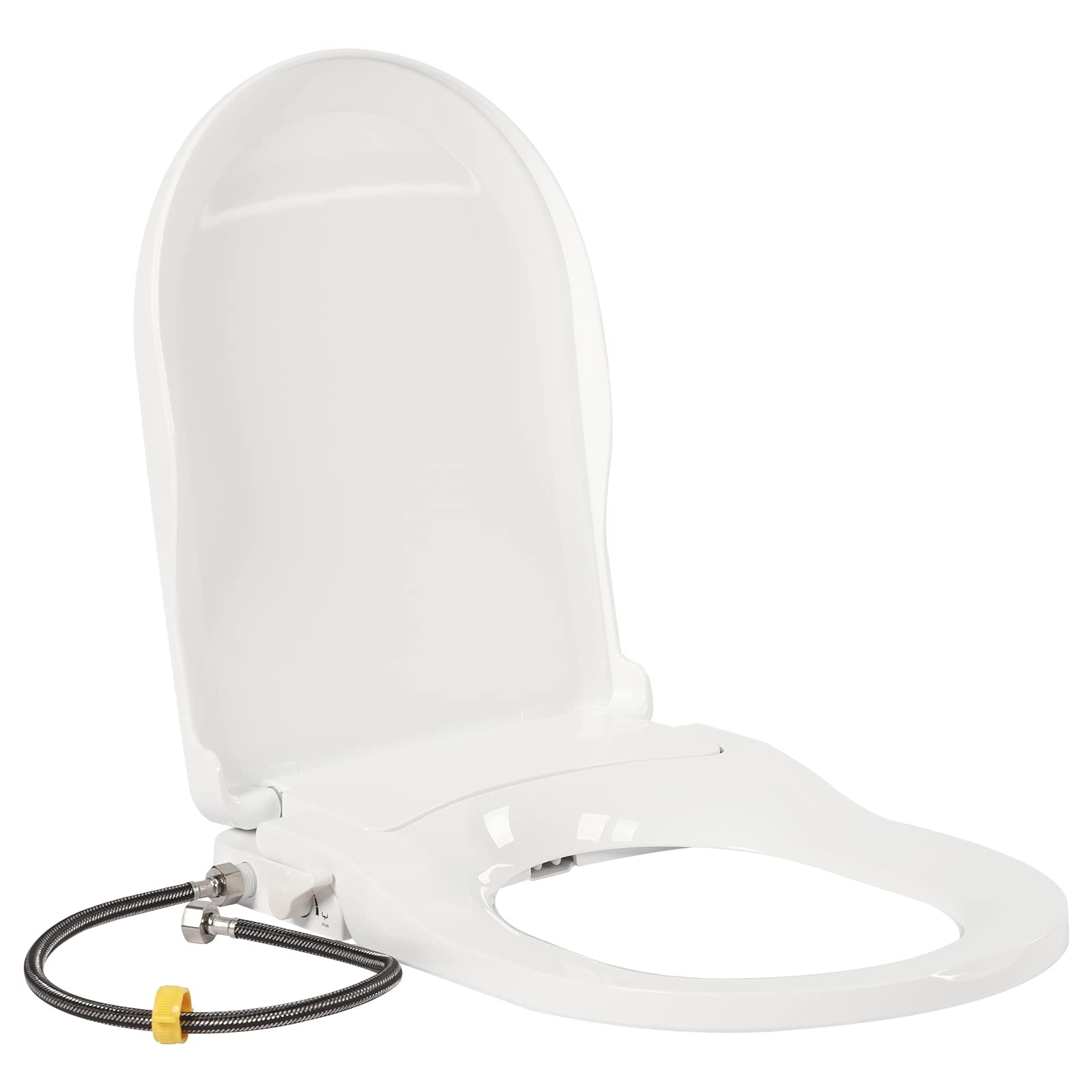 Romyix Women's White Non-Electric Bidet Toilet Seat, Fits Elongated Toilets, Dual Nozzle System Bidet With Easy Installation