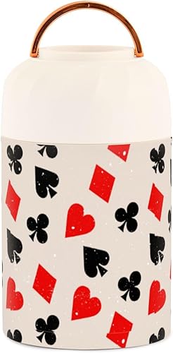 Miniatura 2 de Poker Cards Food Jar with Spoon Stainless Steel Vacuum Insulated Food Container 17 oz Food Flask for Hot Food