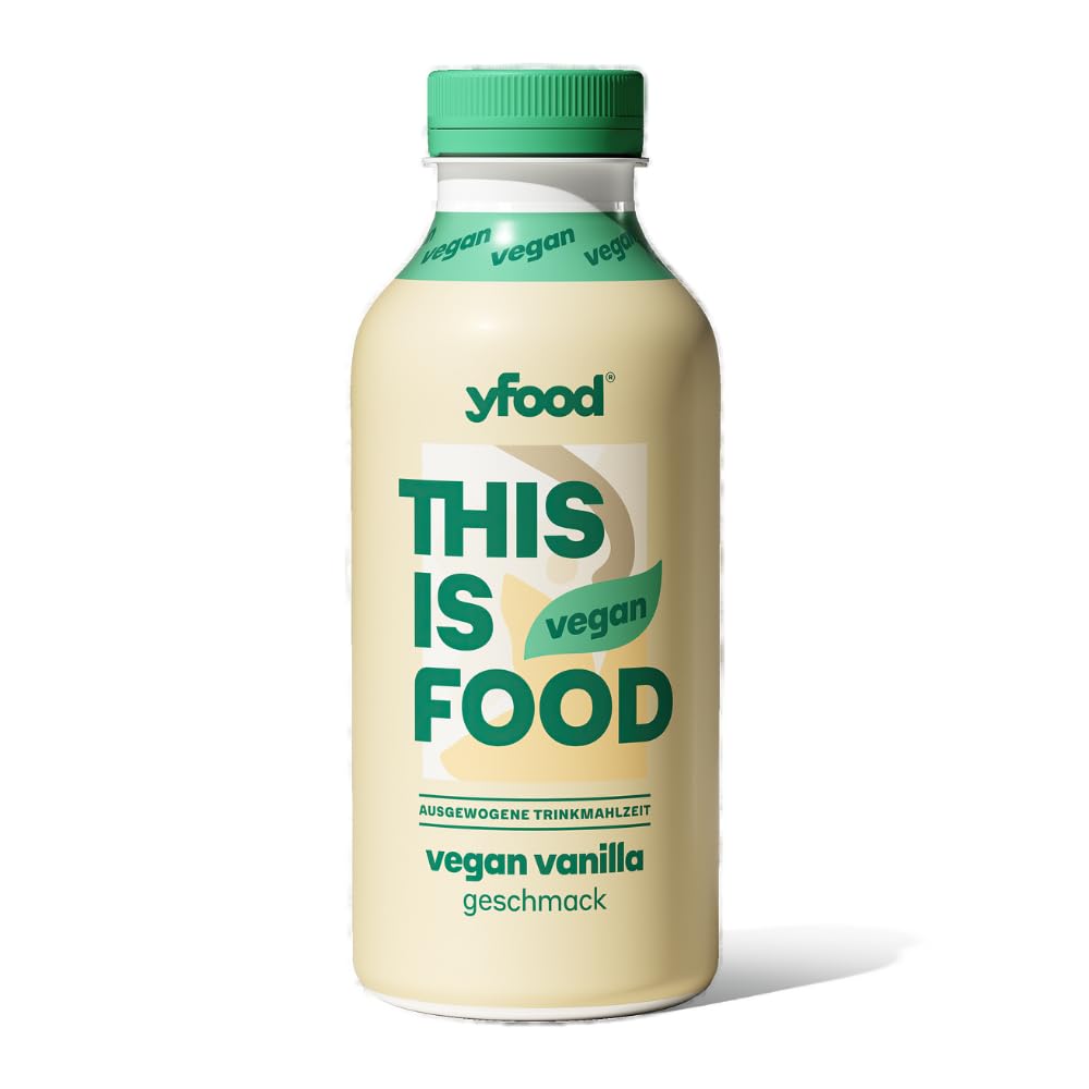 yfood Trinkmahlzeit Vegan Vanilla, 12 x 500 ml, mit 28 g Protein pro Drink