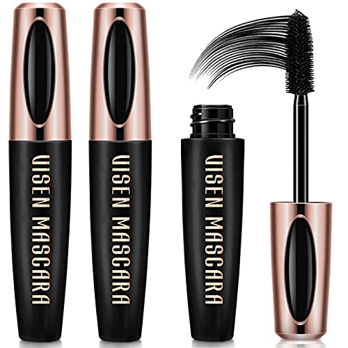 2pcs 4D Silk Fiber Eyelash Mascara Waterproof,Extra Long Lash Mascara,Lengthening and Thick, Long Lasting, Smudge-Proof,Voluminous Eyelashes,Natural Extension Mascara…