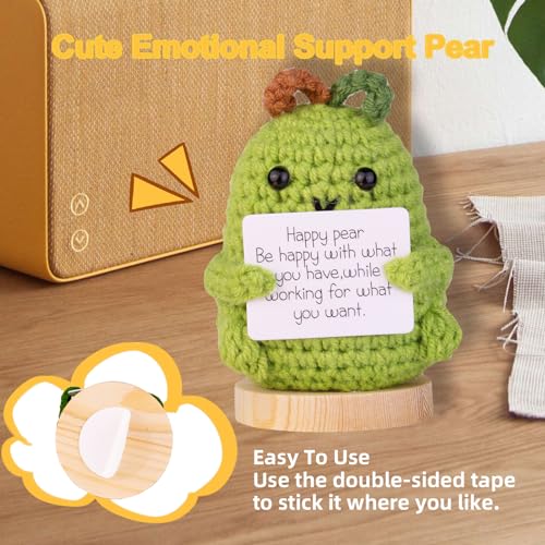 Image of Handmade Emotional Support Potato Car Ornament, Funny Potato Knitting Doll Car Dashboard Decoration Gift with Wooden Base for Car Home Office(Bowknot Potato)