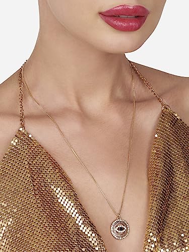 Austrian Diamond Evil Eye Pendant & Chain