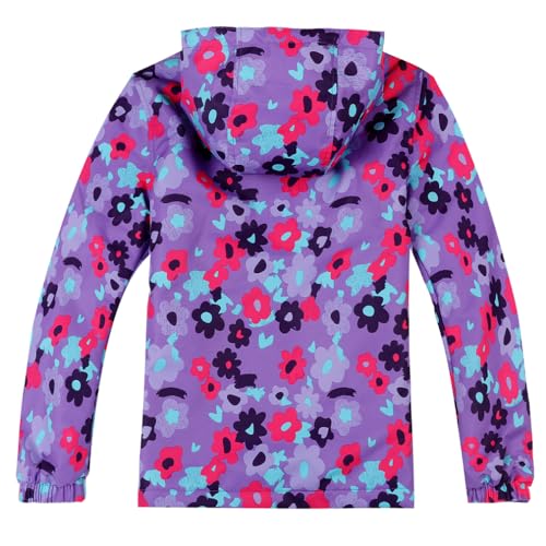 Image of Jingle Bongala Kids Waterproof Rain Jackets Lightweight Raincoats Fleece & Knitted Lining Hooded Windbreaker for Boys Girls