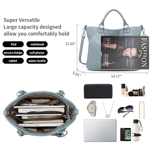 Bolso Tote de cuero suave para mujer Kattee miniatura 5