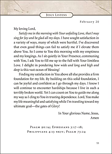 Image of Jesus Listens: Daily Devotional Prayers of Peace, Joy, and Hope (A 365-Day Prayer Book)