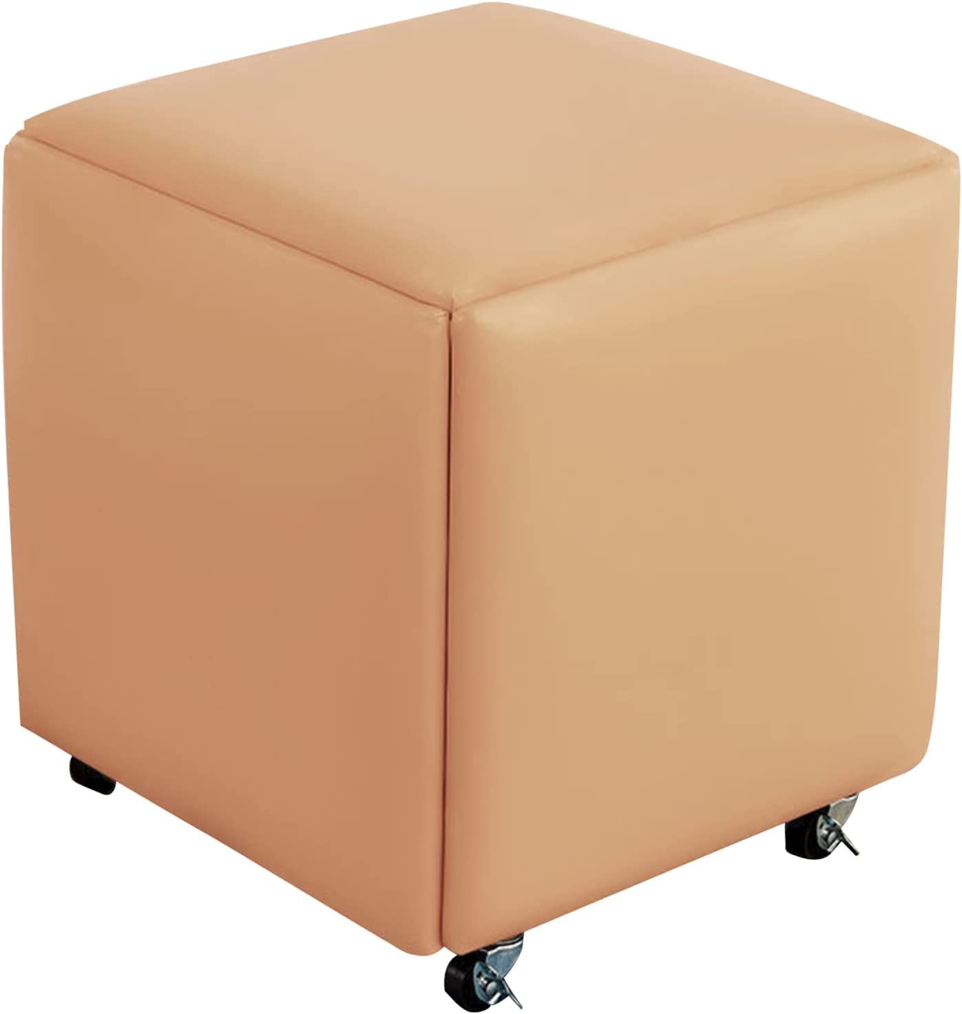Tabouret de pied avec roulettes en cuir résistant à la saleté