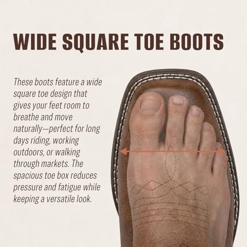 Image of J's.o.l.e Western Cowboy Boots for Men Square Toe Stylish Ankle Chelsea Boots