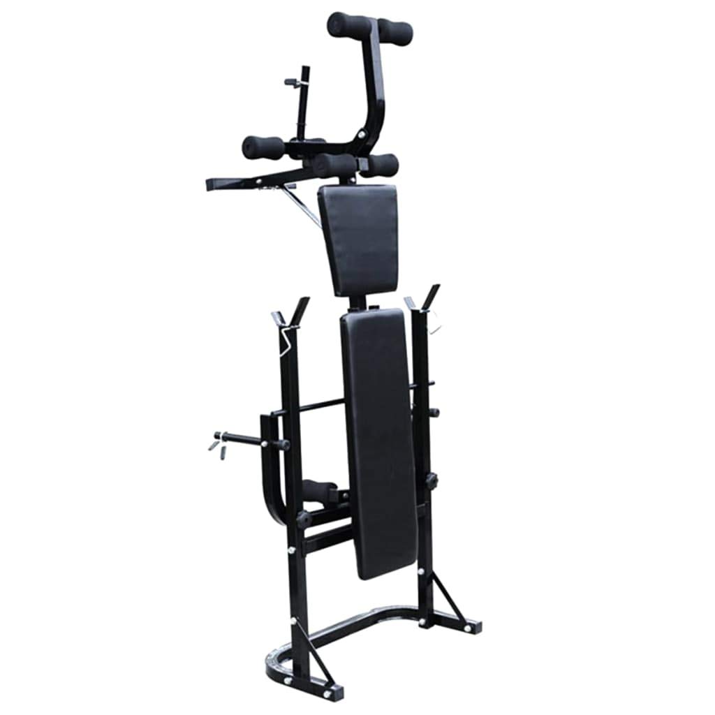 Festnight Gimnasios en Casa - Banco Musculación Multifunción Ajustable Plegable con Soporte Pesas, Pesas y Mancuernas 30,5 kg