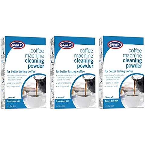 Urnex Cleancaf Coffee and Esspresso Machine Cleaning Powder - 3 Uses Per Box - Professional Espresso and Coffee Maker Cleaner Cover