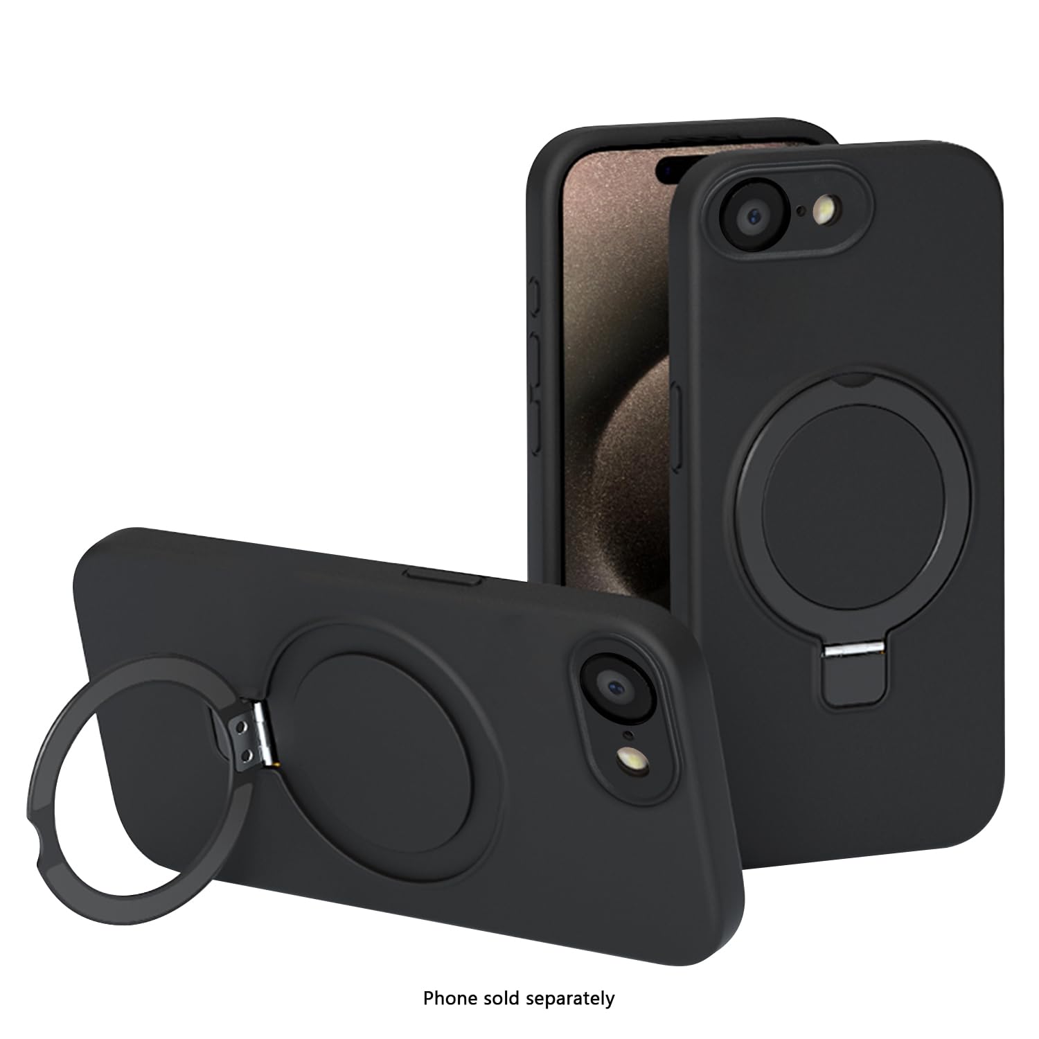 SaharaCase - Custodia in silicone con supporto compatibile con MagSafe per iPhone 17e e iPhone 16e, Scorpion Black, (CP00810)