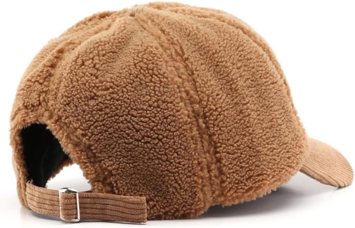 VPTMRP Fluffy Baseball Cap Women Corduroy Warm Hat - Image 5
