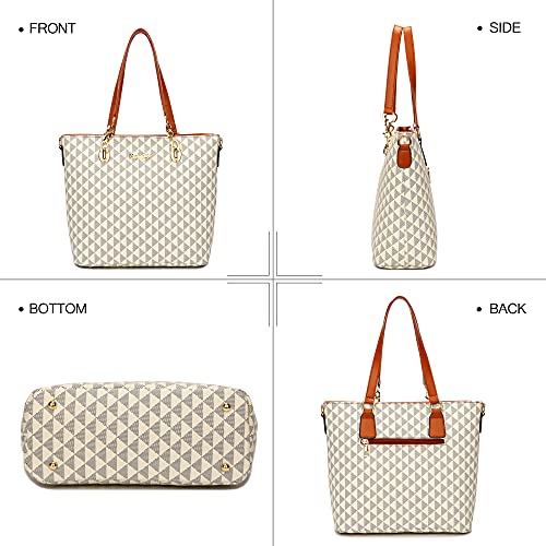 Image of 2E-youth Damen Geldbrsen und Handtaschen Set Tragetasche, Umhngetasche, 5e-triangle-beige, L